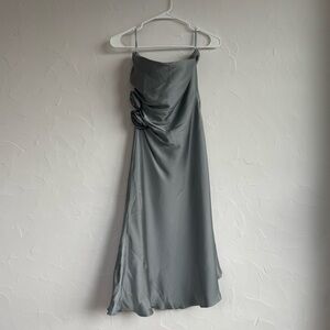 Banana Republic Silk Slip Dress | Satin Rosette Detail